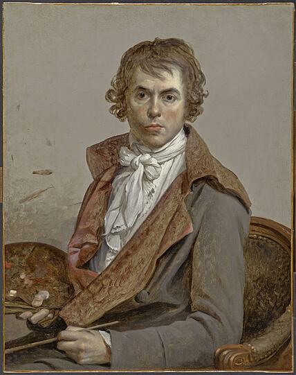 Jacques-Louis David porträtiert sich 1794 im Gefängnis. Jacques-Louis David porträtiert sich 1794 im Gefängnis.