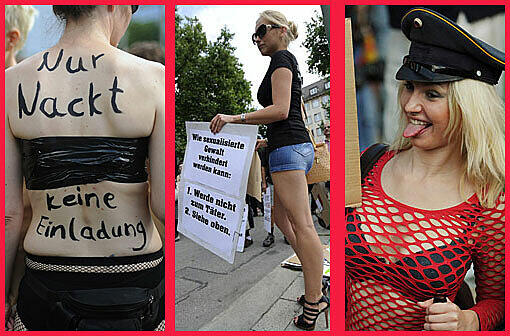 Gegen die Verharmlosung von sexueller Gewalt gingen am Samstag in mehreren deutschen Städten Frauen beim einem "slutwalk" auf die Straße. Die Bilder