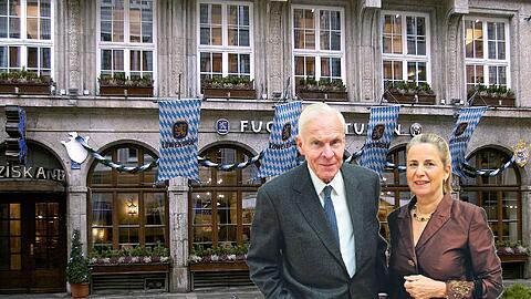 Um den Fortbestand des Franziskaner-Wirtshauses darf man sich Sorgen machen. Eine zentrale Figur hinter diesem Immobilien-Geschäft ist der
Münchner Multi-Unternehmer August von Finck, hier 2008 mit seiner Frau Francine.