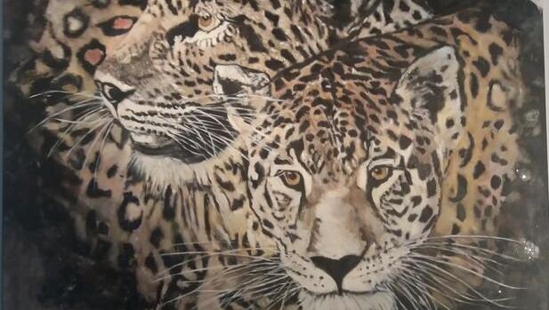 Geburtstagsgeschenk: ein Leopardenbild, gemalt von Isabelle Schardt. Geburtstagsgeschenk: ein Leopardenbild, gemalt von Isabelle Schardt.