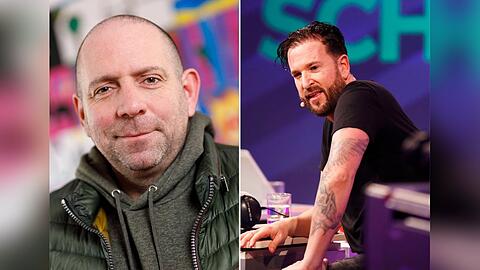 Ikke Hüftgold (r.) mimt in einem Video seinen Kollegen Michael Wendler.