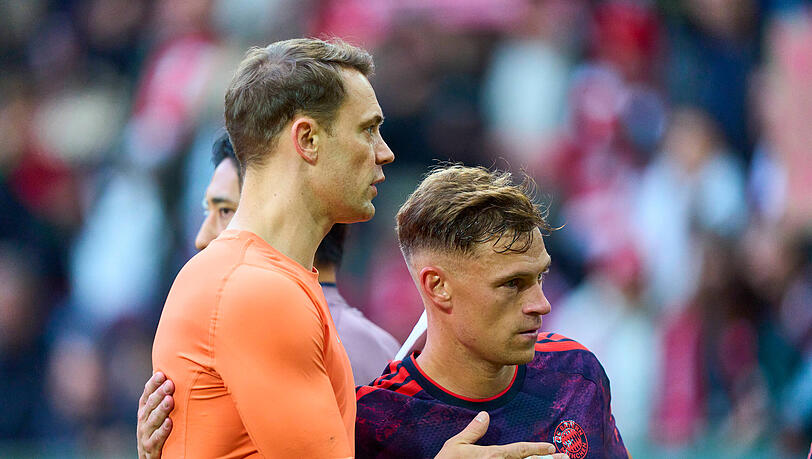 Manuel Neuer (li.) fällt aus, Joshua Kimmich ist fraglich. Manuel Neuer (li.) fällt aus, Joshua Kimmich ist fraglich.