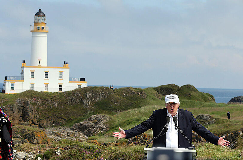 US-Präsidentschaftskandidat Donald Trump bei seinem Besuch in Schottland.