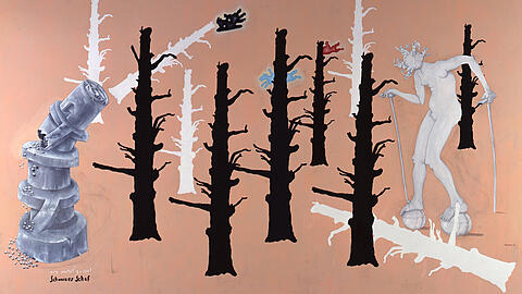 Jörg Immendorffs "Wer reitet zu spät&hellip; Schwarzes Schaf" (1999/2000), Sammlung Viehof, Courtesy Galerie Michael Werner Märkisch Wilmersdorf.