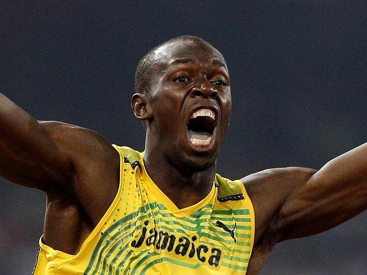 Zweites Gold, zweiter Weltrekord, da jubelt  auch der supercoole Usain Bolt.