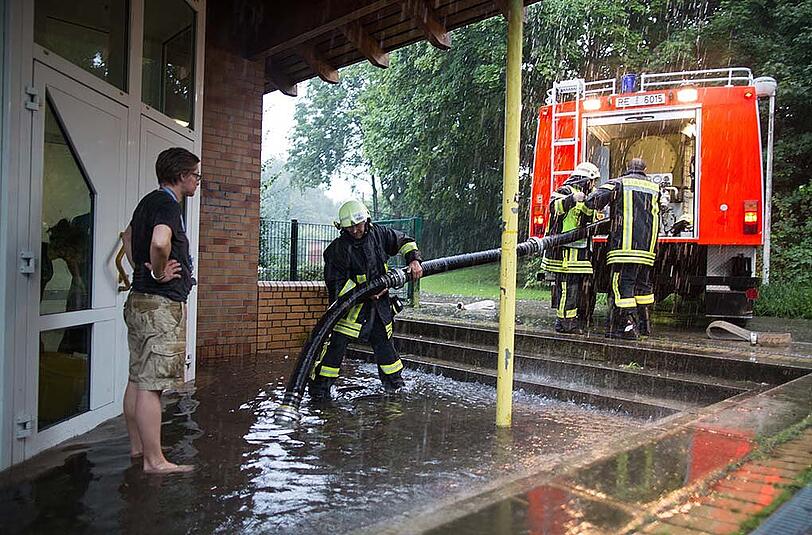 Feuerwehreinsatz wegen Überschwemmungen in Recklinghausen am 15.08.