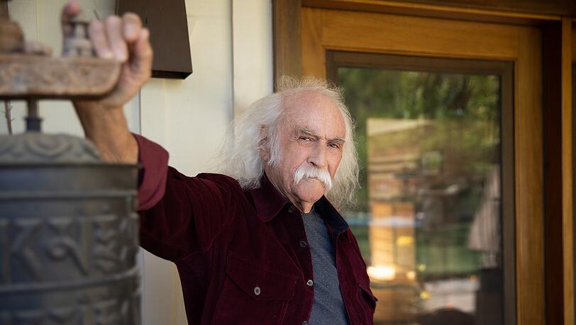 David Crosby im Jahr 2021, als er sein letztes Album "For Free" veröffentlichte. Der Titelsong stammt von Joni Mitchell, die er 1967 entdeckt hatte.