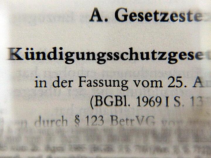 Ausschnitt aus dem Kündigungsschutzgesetz