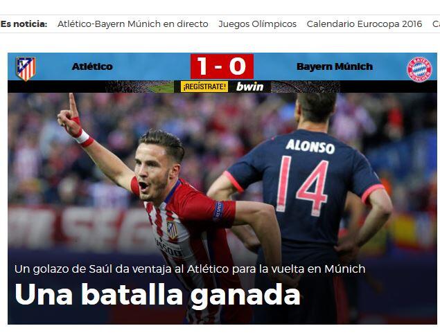 "Eine gewonnene Schlacht" titelt Spaniens größte Sportzeitung Marca.