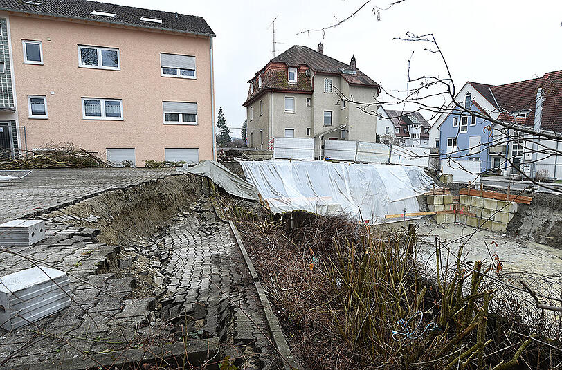 Die Bilder vom Erdrutsch in Weingarten.