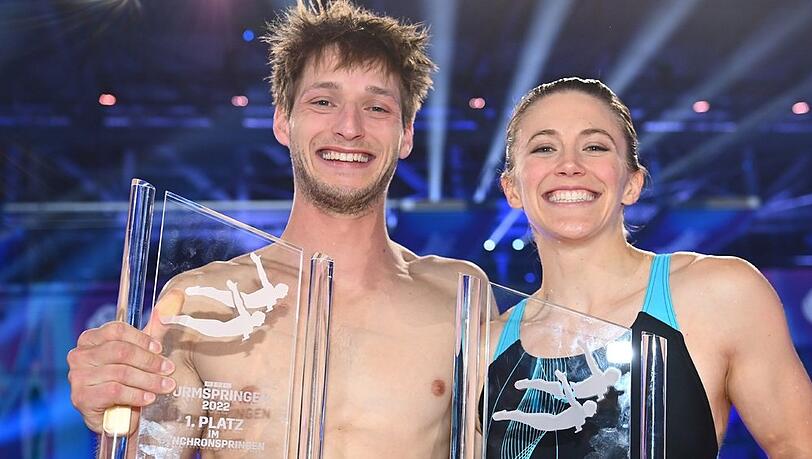 Moritz Hans und Stefanie Edelmann schnappten sich im Synchronspringen den Sieg beim "RTL Turmspringen".