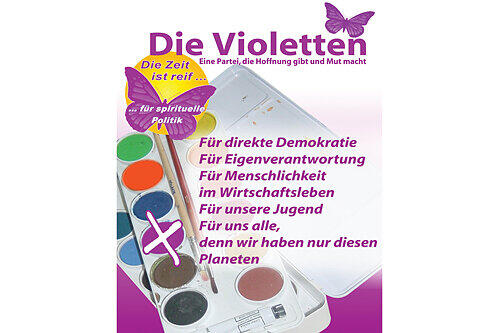 Ein lila Schmetterling will abheben: Die Violetten.