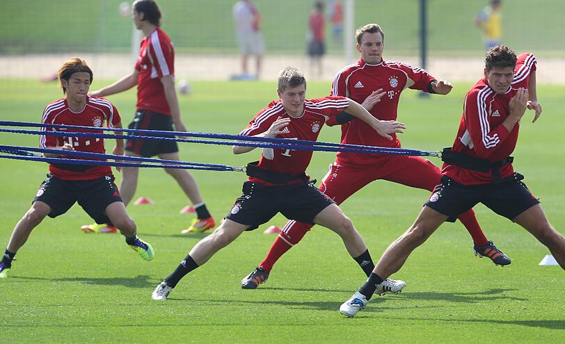 Impressionen aus dem Bayern-Trainingslager in Doha.