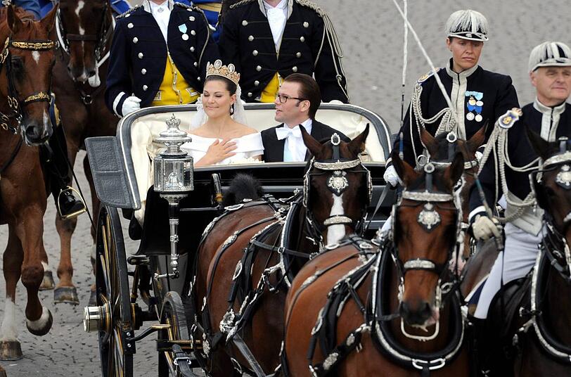 Wie schon Daniel und Victoria werden auch Prinzessin Madeleine und Chris O'Neill mit dieser Kutsche durch die Stockholmer Altstadt fahren