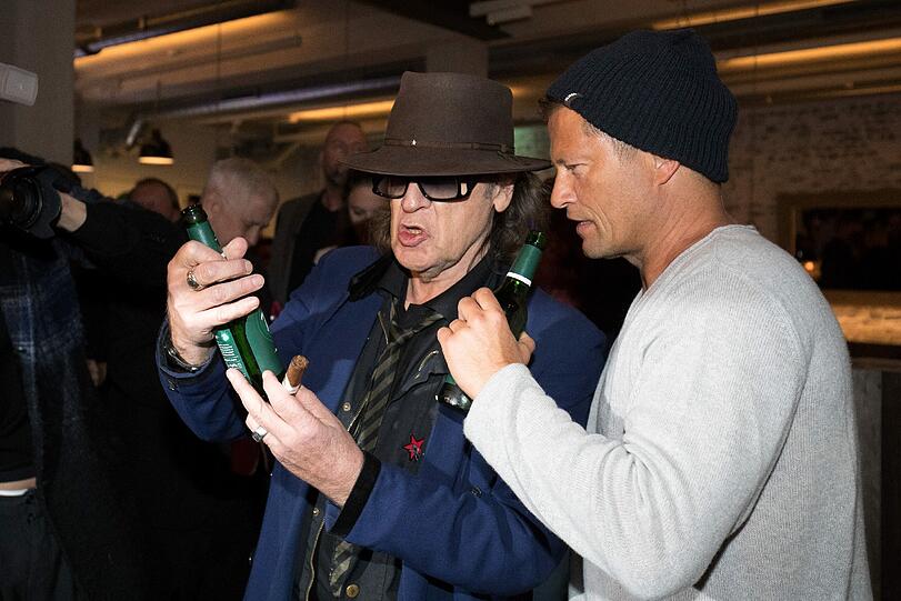 Haben Spaß zusammen: Til Schweiger und Sänger Udo Lindenberg.