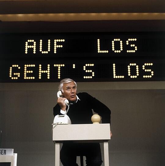 1982: Blacky Fuchsberger in der TV-Sendung "Auf Los geht's los".