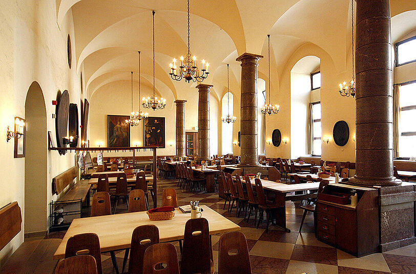 Die Pfälzer Weinstube im Viersäulensaal der Residenz &ndash; sie muss im April 2016 umziehen.