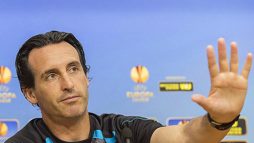 Sitzt zum 50. Mal in der Europa League auf der Trainerbank: Unai Emery. Sitzt zum 50. Mal in der Europa League auf der Trainerbank: Unai Emery.