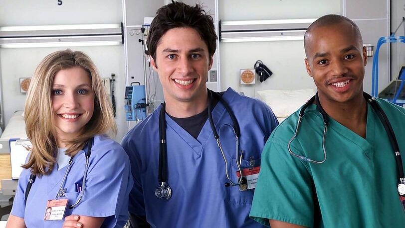 Sarah Chalke, Zach Braff und Donald Faison (v.l.n.r.) in "Scrubs - Die Anfänger". Sarah Chalke, Zach Braff und Donald Faison (v.l.n.r.) in "Scrubs - Die Anfänger".