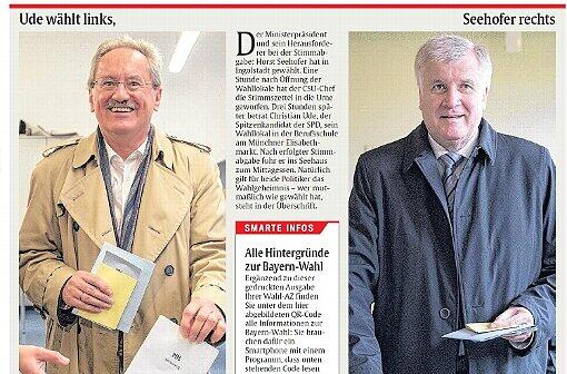 Ein Blick in die Abendausgabe der AZ: Ude wählt links, Seehofer rechts - und das wohl nicht nur auf der Seite 2 der AZ