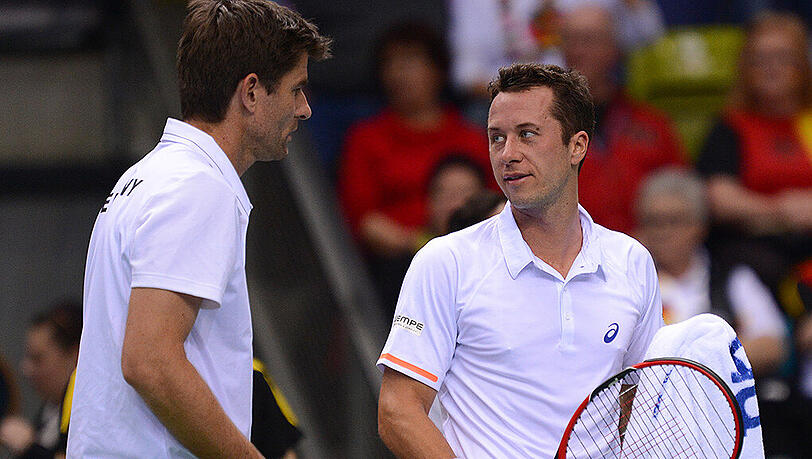 Davis-Cup-Teamchef Michael Kohlmann (links) und Routinier Philipp Kohlschreiber. Davis-Cup-Teamchef Michael Kohlmann (links) und Routinier Philipp Kohlschreiber.