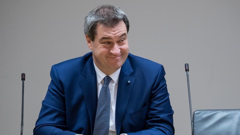 Markus Söder (CSU), Ministerpräsident von Bayern, nimmt im Landtag an einer Pressekonferenz teil. Foto: Sven Hoppe