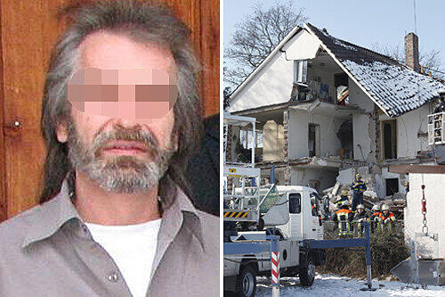 Der mutmaßliche Selbstmörder starb in den Trümmern seines Hauses.