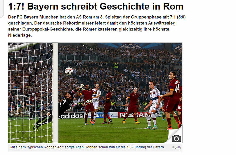 "Bayern schreibt Geschichte": titelt Spox