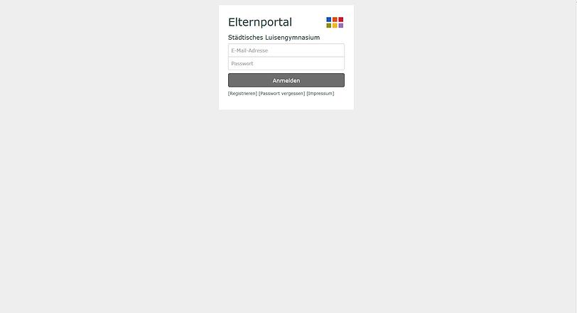 Die Anmeldemaske beim Elternportal des Luisengymnasiums.