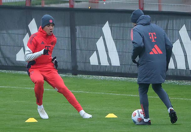 Zurück im Training: Bayern-Star Jamal Musiala. Zurück im Training: Bayern-Star Jamal Musiala.