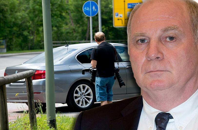 Mit einem silbernen 5er-BMW der Zivilpolizei wurde Hoeneß zum Seiteneingang der JVA Landsberg gebracht.