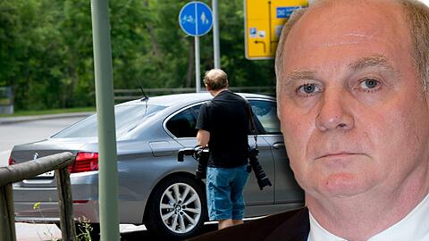 Mit einem silbernen 5er-BMW der Zivilpolizei wurde Hoeneß zum Seiteneingang der JVA Landsberg gebracht.