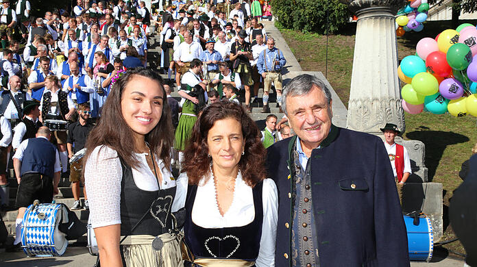 Peter Pongratz, Ex-Frau Arabella und Tochter Ramona auf der Wiesn 2019.