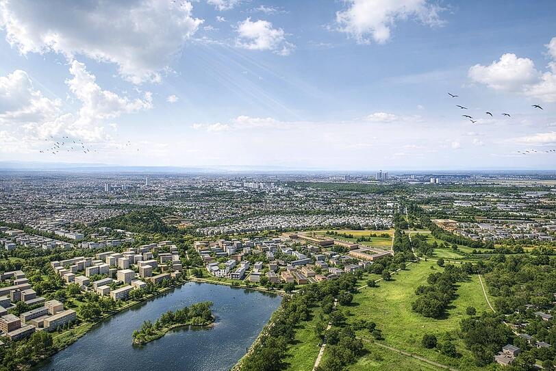 So stellt sich die Stadt das neue Viertel für bis zu 30.000 Einwohner vor. Vorher soll es als Olympiadorf dienen. So stellt sich die Stadt das neue Viertel für bis zu 30.000 Einwohner vor. Vorher soll es als Olympiadorf dienen.