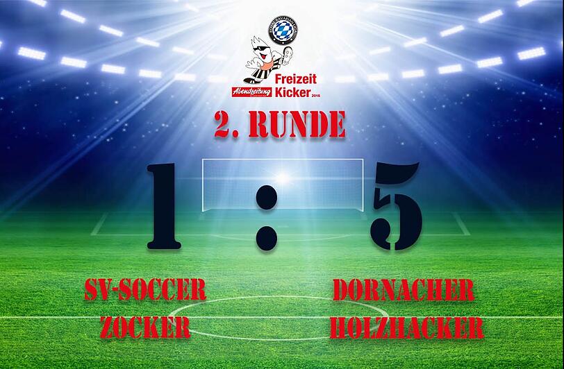 Die Dornacher Holzhacker gewinnen mit 1:5 gegen die SV-Soccer Zocker.