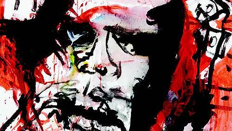 Wilder Osten, frei von Selbstmitleid: &bdquo;D-Day&ldquo;, ein Acrylbild von Theo Boettger aus der Ausstellung.