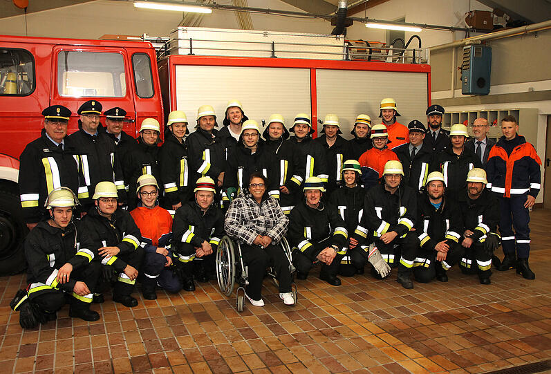 Barbara zu Besuch bei der Feuerwehr Aschau am Inn.