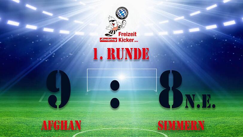 Afghan Lions 08 gewannen die Partie in der 2. Runde 9:8 nach Elfmeterschießen. Afghan Lions 08 gewannen die Partie in der 2. Runde 9:8 nach Elfmeterschießen.