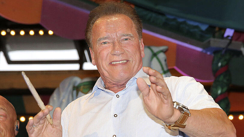Arnold Schwarzenegger dirigiert im Marstall Festzelt auf der Wiesn