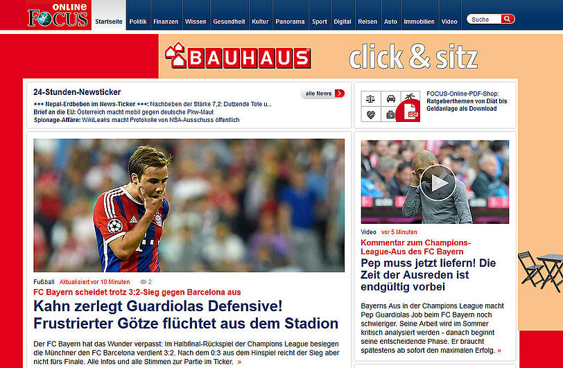 Die internationalen Pressestimmen 3:2-Sieg des FC Bayern gegen Barcelona.