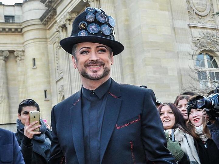 Boy George bei der Dior Fashion Show in Paris 2017.