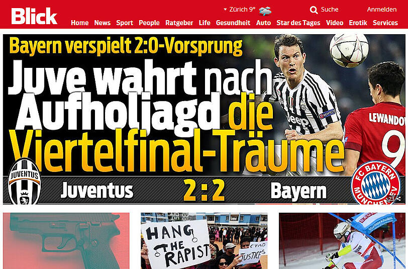 Pressestimmen zum 2:2 der Bayern in Turin