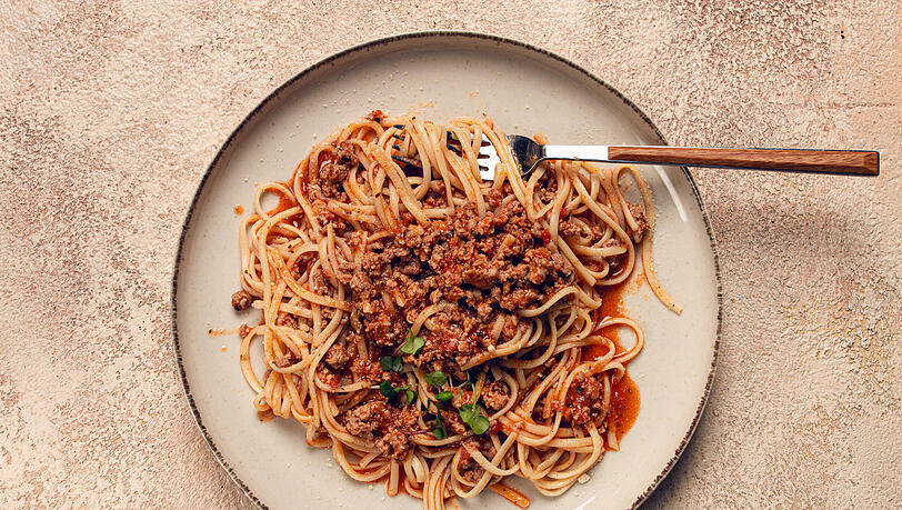 Darf beim DFB-Team nicht fehlen: Pasta mit Bolognese. Darf beim DFB-Team nicht fehlen: Pasta mit Bolognese.
