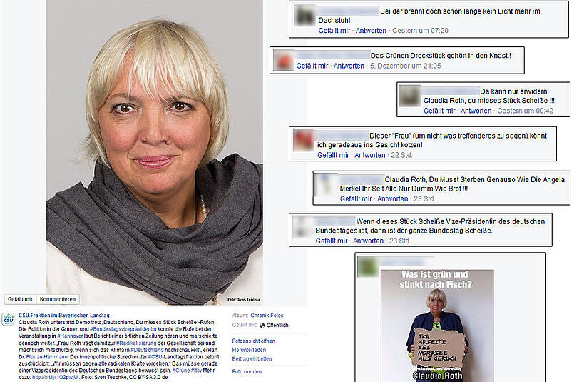 Die Grünen drohen der CSU-Landtagsfraktion wegen Beleidigungen auf deren Facebook-Seite mit einer Strafanzeige.