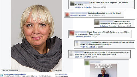 Die Grünen drohen der CSU-Landtagsfraktion wegen Beleidigungen auf deren Facebook-Seite mit einer Strafanzeige.