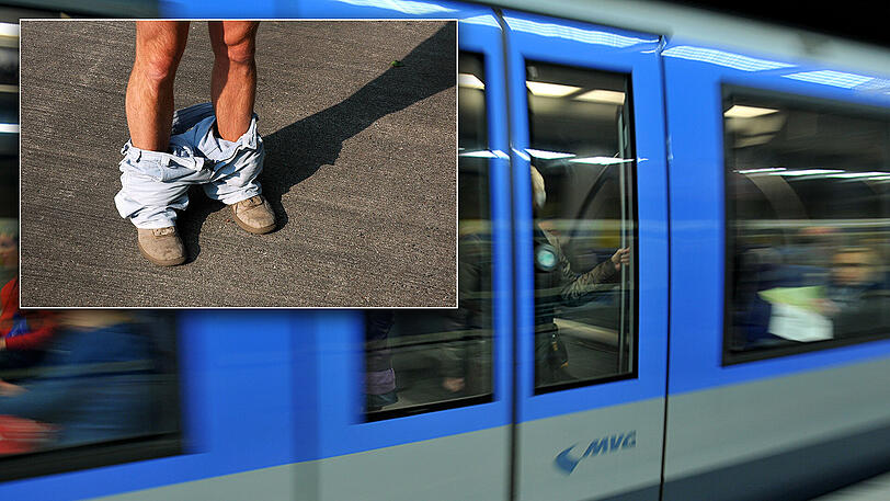 Der Mann drückte sich mit entblößtem Glied an eine Frau.