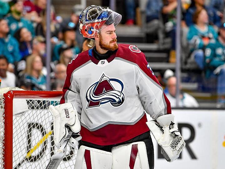 Holte mit Colorado Avalanche einen Sieg gegen die San Jose Sharks: Torhüter Philipp Grubauer.
