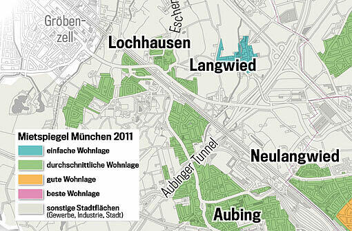 Zahlen Sie zu viel Miete? Klicken Sie durch die verschiedenen Viertel, und checken, in welcher Lage Sie wohnen.