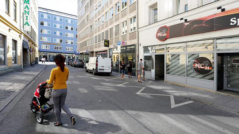 Der Unfallort in der Senefelder Straße.