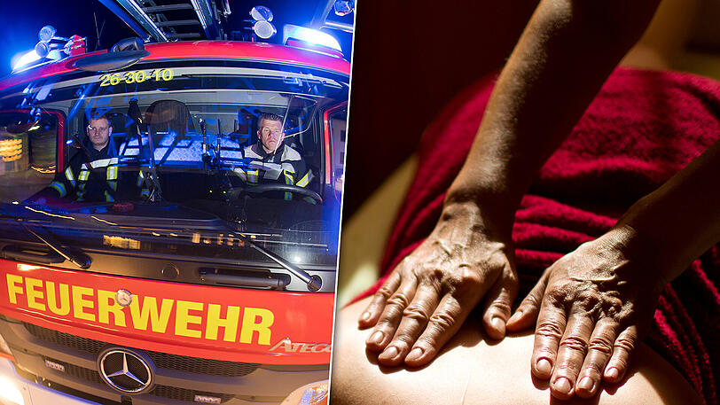 In einem Studio für Erotik-Massagen brannte ein Regal. Die Feuerwehr konnte den Brand schnell löschen. (Symbolbilder)